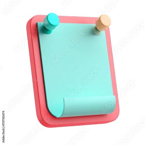 Colorful sticky note on a board