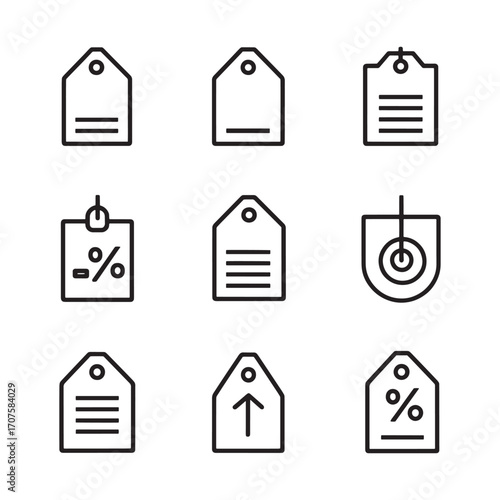 Discount Tag Line Art Modern Minimal Style