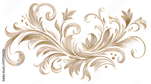 Elegant vector decorative border with swirls and floral elements on white background, minimalistic clean line design suitable for t shirt, digital art and clipart use.