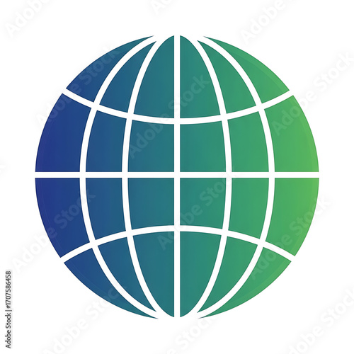 Illustration of a globe icon isolated on white background