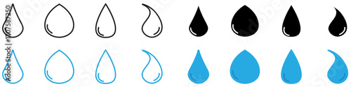 water drops icon set. 