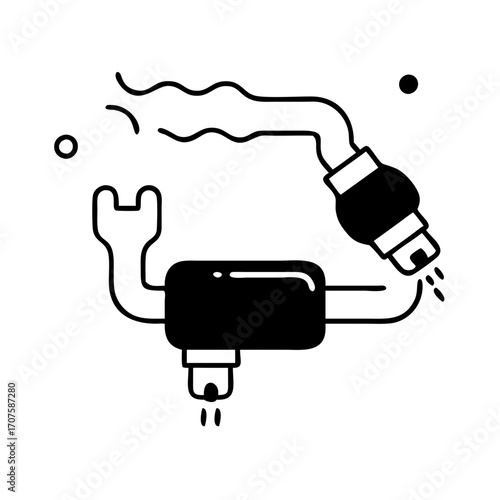 Vector art of spark plug engine part for ignition automotive component for combustion car maintenance and repair service