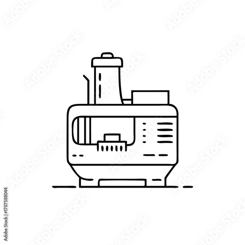 Vector art of juicer machine icon, representing a kitchen appliance for extracting juice from fruits and vegetables, healthy lifestyle
