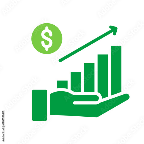 Profit Icon Vector Illustration Green Version