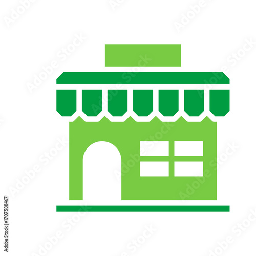 Market Icon Vector Illustration Green Version