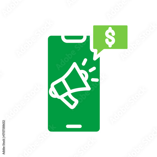 Telemarketing Icon Vector Illustration Green Version