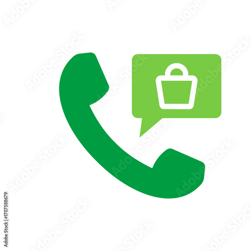 Telesales Icon Vector Illustration Green Version