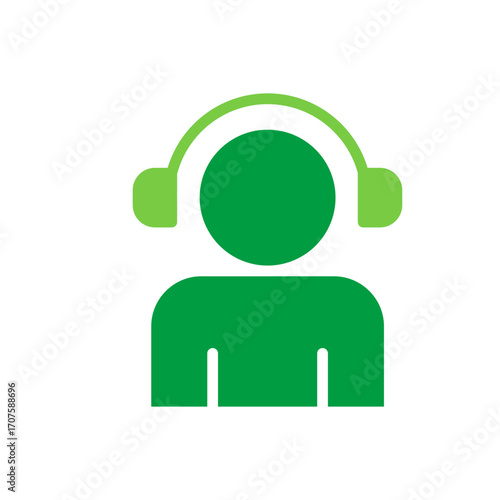 Operator Icon Vector Illustration Green Version