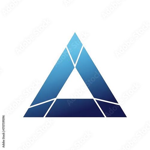 Blue triangle logo with gradient isolated on white background illustration