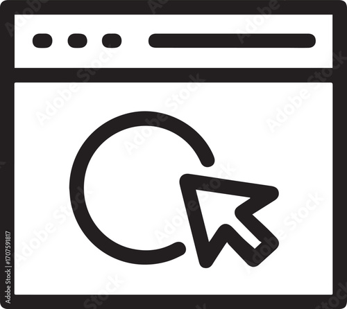 Browser Refresh Icon – Minimal Web Reload with Cursor Pointer Vector