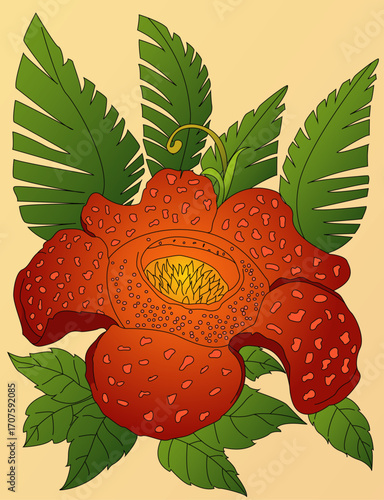 Unique Rafflesia Flower Coloring Page: Giant and Exotic Tropical Bloom

