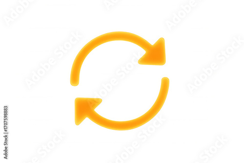 Free Download Orange arrows circling clockwise, representing continuous workflow, iteration, and seamless refresh process against transparent backdrop - GFXLoad