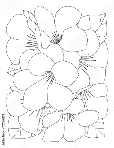 Pansy, viola, simple floral, sweet design, flower drawing, coloring page, adult coloring, printable art, botanical illustration, nature art, stress relief, creative hobby, minimalist pattern, line dra