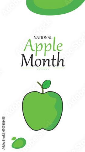 National Apple Month Poster Banner and Background Abstract Design Template with Fresh Apples Fruit Illustration for Healthy Eating Nutrition Awareness and Food Campaign
,for mobile responsive
