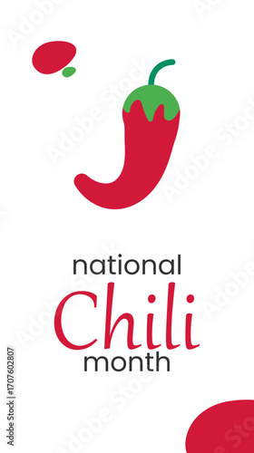 National Chili Month Poster Banner and Background Abstract Design Template with chili icon. use for banner, poster, template vector illustration
,for mobile responsive
