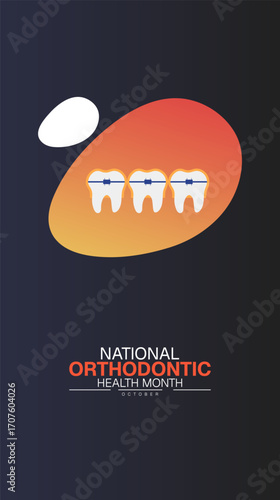 National Orthodontic Health Month Poster Banner and Background Abstract Design Template for Dental Care Oral Health Braces Awareness and Smile Education Campaign
,for mobile responsive
