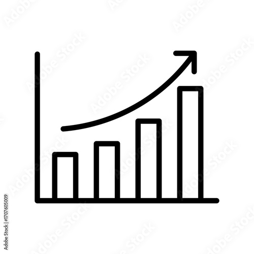 Increase Icon Vector Illustration Line Version