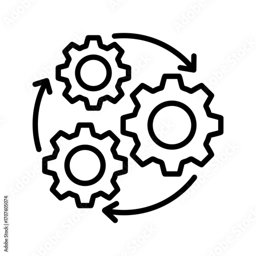 Automation Icon Vector Illustration Line Version