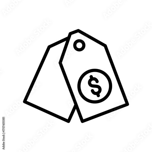 Price Icon Vector Illustration Line Version