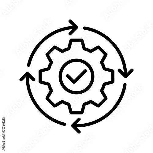 Execution Icon Vector Illustration Line Version