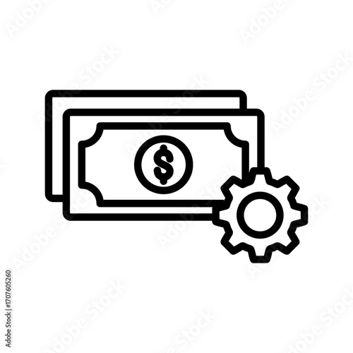 Cost Icon Vector Illustration Line Version