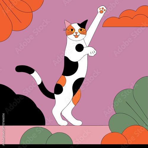 dancing  cat vector illustration