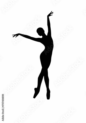A graceful silhouette of a ballerina in mid-dance, capturing elegance.