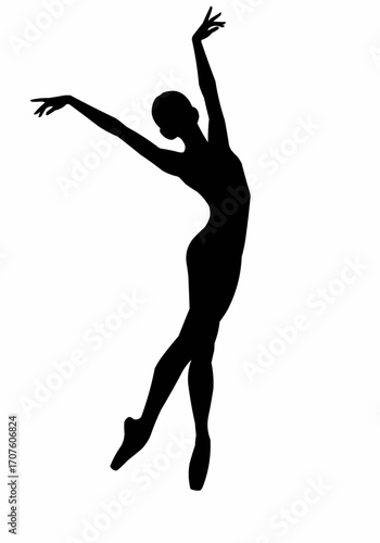 Silhouette of a graceful ballerina captured in a moment of artistic expression.