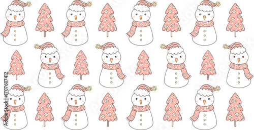 Pink Christmas 16oz libbey glass can wrap: Groovy snowman and Christmas tree cup wrapping. Holiday sublimation designs