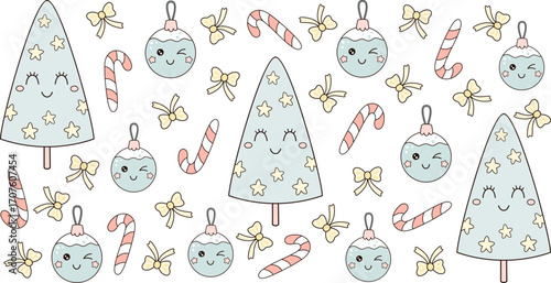 Merry Christmas 16oz libbey glass can wrap. Groovy Christmas tree, ornaments, coquette bows and lollipops. Holiday tumbler wrapping