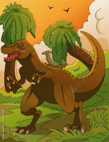 Tyrannosaurus Rex Roaring Coloring Page: Ferocious T-Rex Dinosaur Art