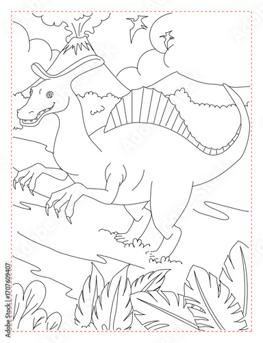Spinosaurus Coloring Page: Epic Prehistoric Aquatic Predator