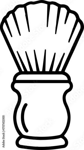 Shaving brush illustration on white background