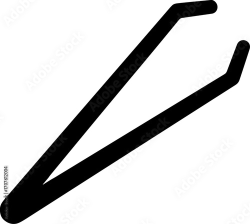 Black tweezers on white background  