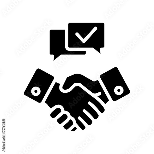 Negotiation Icon Vector Illustration Glyph Version