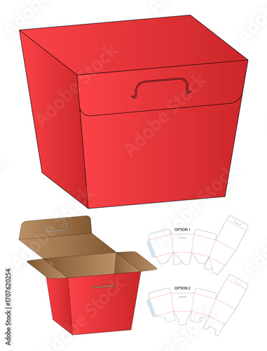 Printable Paper Box Dieline Template and Flat Layout