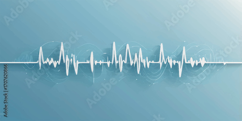 Digital blue sound wave heartbeat cardiogram illustration