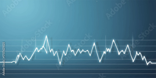 A blue cardiogram heartbeat pulse on a medical monitor illustrates a wavy line graph of a healthy life