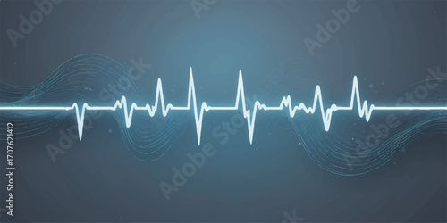 Medical graph showing a pulsing green heartbeat on a dark monitor, illustrating health and technology