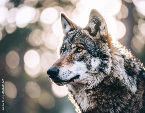 Portrait of a wolf, close-up