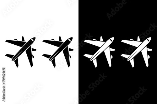 Travel and Flight Airplane Vector Icon.