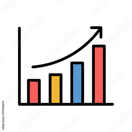 Increase Icon Vector Illustration Color Version