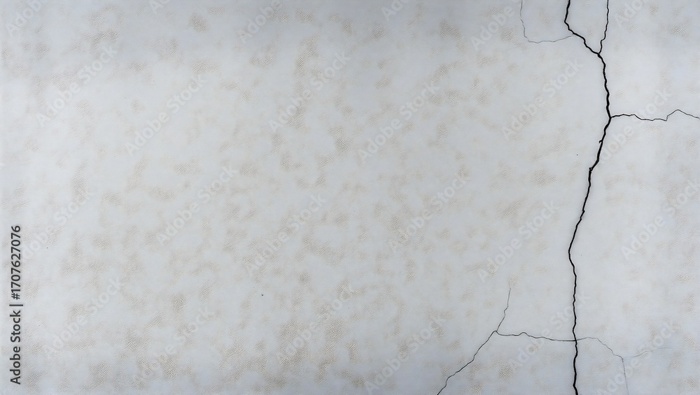 Fototapeta premium Cracked White Wall Texture with Vertical Fracture and Subtle Pattern.