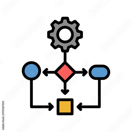 Workflow Icon Vector Illustration Color Version