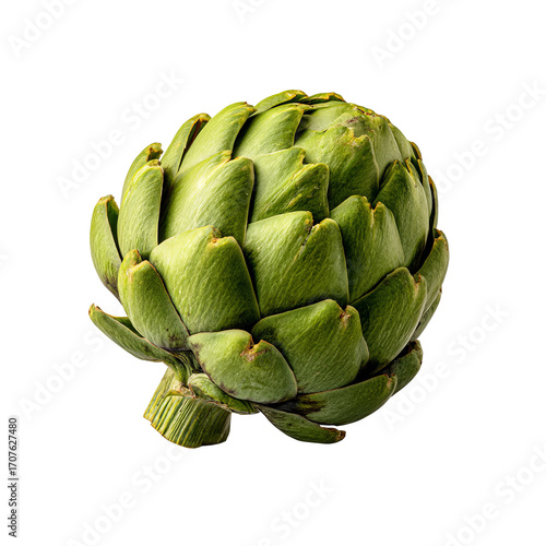 Close-up of a fresh green artichoke
