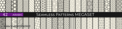 seamless geometric orient pattern set