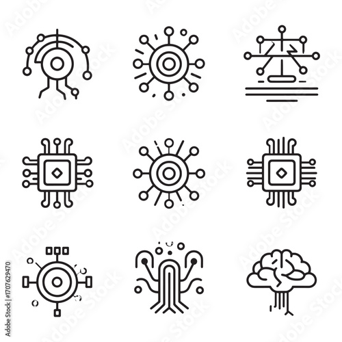 Quantum computing line art future innovations