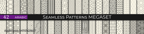 seamless geometric orient pattern set