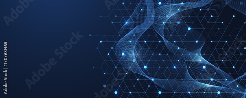 Abstract digital blockchain cube blocks concept. 3D big data cubes quantum computer technology idea. Artificial intelligence data core cubes design element