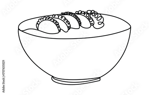 A bowl of desert for the dongzhi festival dongzhi festival one line art drawing